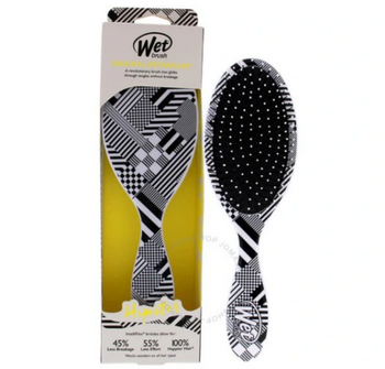 Spazzola bagnata Hipster Detangler Diagonal Checkers Spazzola bianca e nera