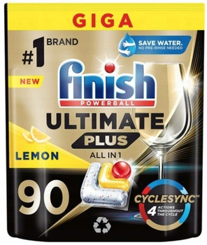 Finish Ultimate Plus Capsule de spălat vase Lămâie 90 bucăți