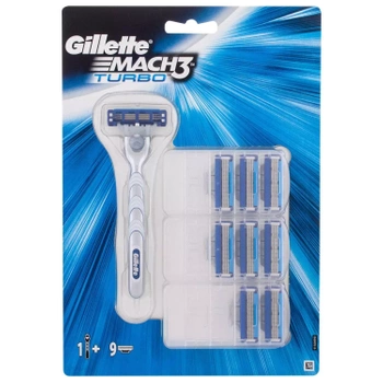 Rasoio Gillette Mach 3 Turbo + 9 inserti per rasoio