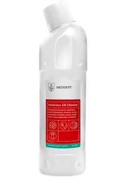 Medisept Mediclean 330 Chlorine Preparation for cleaning and whitening: toilet bowls, urinals, bathtubs, washbasins, shower trays, sinks, drains, baskets and waste containers 750 ml
