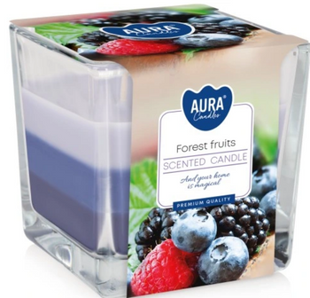 Bispol Scented candle in glass tricolor 170 g Forest fruits