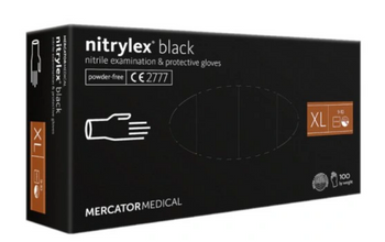 Mercator Nitrylex Black Guanti monouso in nitrile XL 100 pz Nero
