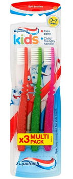 Aquafres Kids Szczoteczki Manualne dla dzieci 0-7 Soft 3 szt.