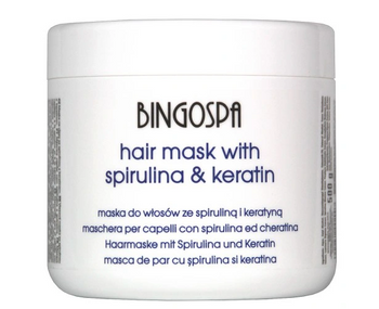 BingoSpa with keratin and spirulina intended for the care of thin and brittle hair. 500g