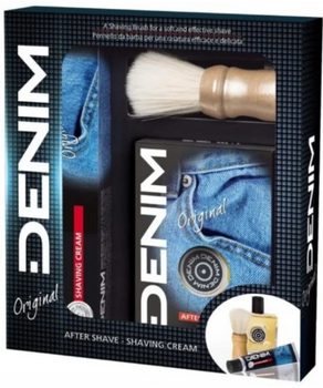 Denim gift set with brush for men