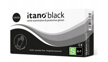 Itano Black Powder-free nitrile gloves S 100 pcs. Black