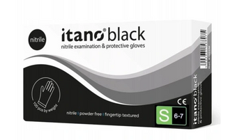 Itano Nero Guanti in nitrile senza polvere S 100 pz Nero