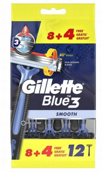 Lame de ras Gillette Blue 3 Smooth - pachet de 12
