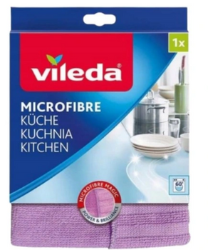 Vileda Microfibre Kitchen Cloth 2-in-1 with Microfiber Purple