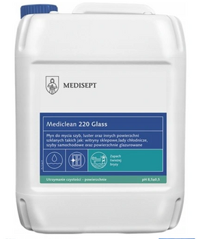 Medisept Mediclean 220 Glass Fresh Breeze.Preparation for washing windows,mirrors and glass surfaces 5 L