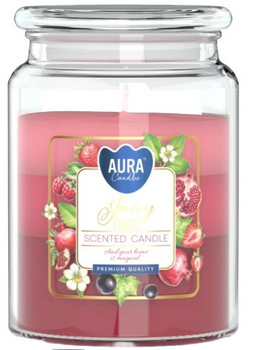 Bispol Tri-color Scented Candle in Glass 500 g Juicy Fruits