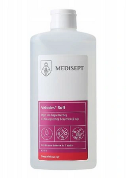 Medisept Velodes Soft Alcool lichid pentru dezinfecția igienică și chirurgicală a mâinilor și a pielii 1 L