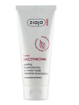 Ziaja Med Vascular Treatment Peeling enzimatico per viso e collo, esfoliante delicatamente 75 ml