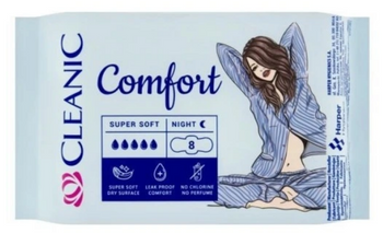 Cleanic Comfort Night Washcloths 8 pcs
