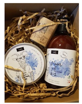 LAQ.Set Men Goat gel 500ml +peeling+ soap