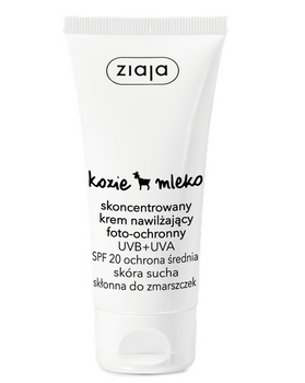 Ziaja Crema Idratante Concentrata Latte di Capra, fotoprotettiva UVB+UVA SPF 20 protezione media 50ml