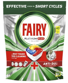 Fairy Platinum Plus Capsule de spălat vase Lemon Anti Dull 40 buc