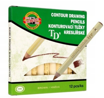 Koh-I-Noor Soft Eye Contour Crayon Brown Box of 12 pcs.