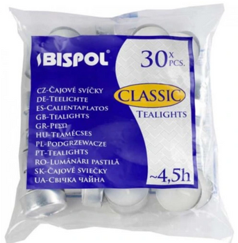 Bispol Tealight Warmers Classic 30 x 4.5 h