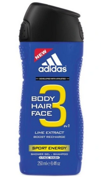 Adidas Sport Energy  3 w 1 Żel pod prysznic dla mężczyzn 250 ml