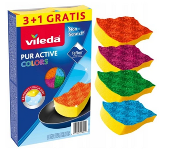 Vileda Sponge Dishwasher Pur Active Colors 4 pcs