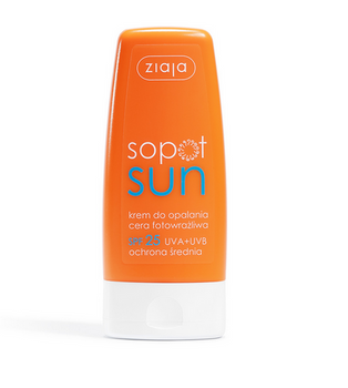 Ziaja Sopot Sun Krem do opalania cera fotowrażliwa SPF 25 UVA + UVB ochrona średnia 60ml