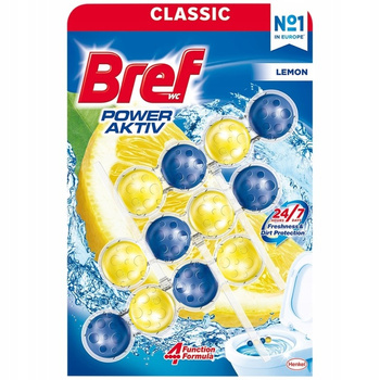 BREF POWER AKTIV LEMON PENTRU VASUL DE TOALETĂ 3 X 50G