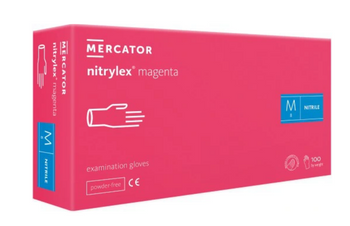 Mercator Nitrylex Magenta Disposable nitrile gloves M 100 pcs. Pink
