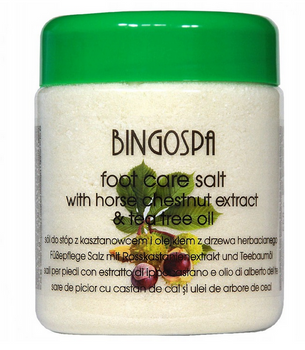 BingoSpa Sare pentru picioare cu extract de castan de cal si ulei de arbore de ceai 550g