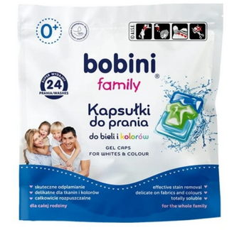Bobini Family laundry capsules for whites and colors 24 pcs