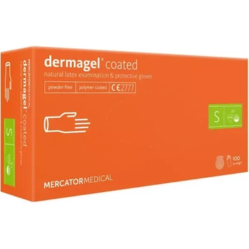 Mercator Dermagel Beschichtete Einweg-Latexhandschuhe S 100 Stk. Weiß