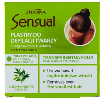 Joanna Sensual Facial Hair Removal Plasters Green Tea 12 buc