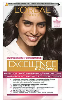 L'Oreal Paris Excellence Creme Hair Colour 2 Very Dark Brown