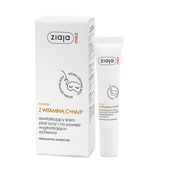 Ziaja Med Tratament cu Vitamina C+HA/P Crema revitalizanta pentru ochi si pleoape, netezire si protectoare 15 ml