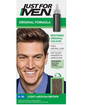 Just For Men Castano Medio Chiaro H30 Shampoo colorante per capelli Castano Medio Chiaro 60g