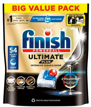 Finish Powerball Ultimate Plus Fresh Regular Dishwasher Capsules 54 pcs