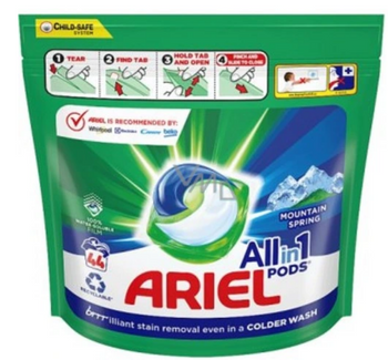 Ariel Mountain Spring 44 pc laundry capsules