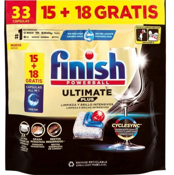 Finish Ultimate Plus Dishwasher Capsules 33 pcs (15+18 free)