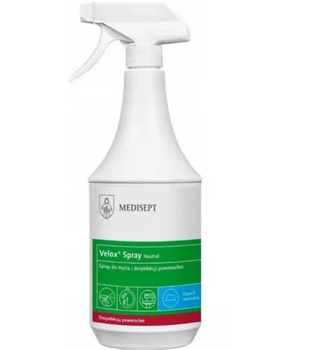 Medisept Velox Neutral Spray per la pulizia e la disinfezione delle superfici con spruzzatore 1 L