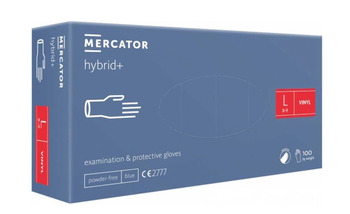 Mercator Hybrid+ Guanti monouso in vinil-nitrile senza polvere L 100 pezzi Blu